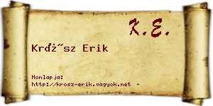 Krósz Erik névjegykártya