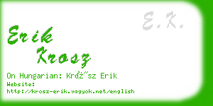 erik krosz business card